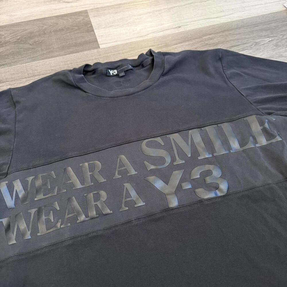 adidas Yohji Yamamoto Y-3 wear a smile wear a y-3 LS t shirt